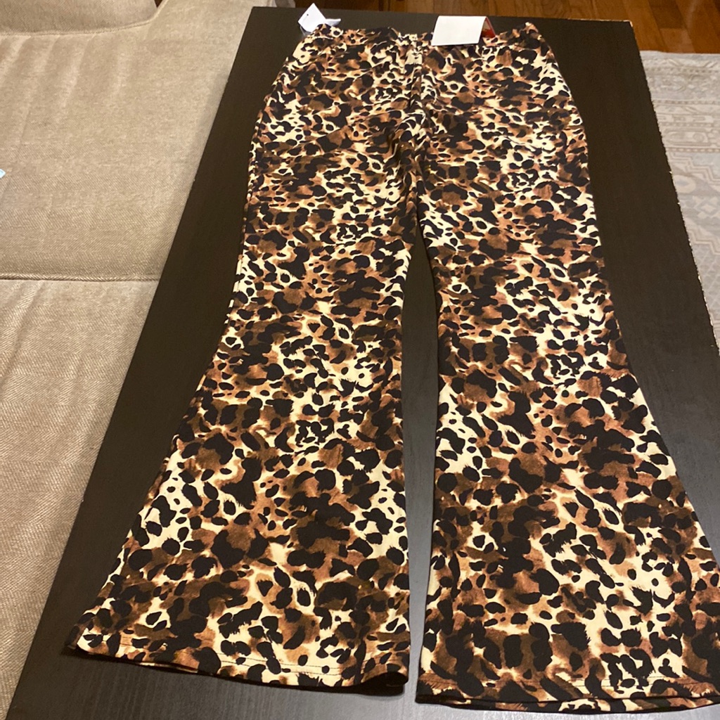 Nwt Charlotte Russe Women Elastic Waist Stretch Leopard Print Pant Size M